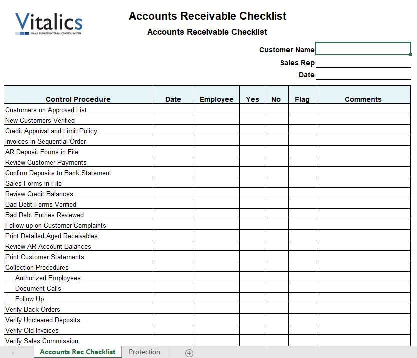 Accounts Receivable Checklist Template